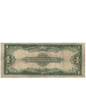 Банкнота 1 доллар 1923 года «Silver Dollar» обратная сторона