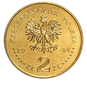 Монета 2 злотых 2004 года «Присоединение Польши к Евросоюзу» аверс