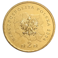 Монета 2 злотых 2004 года «Подкарпатское воеводство» аверс